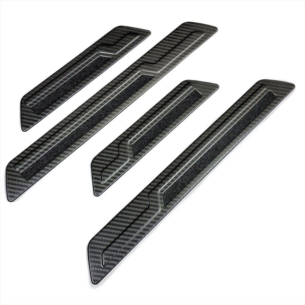 60系プリウス サイドスカッフプレート アウターステンレス 4P カーボン調 内装 カスタムパーツ FFCRYSTALESIA_COM