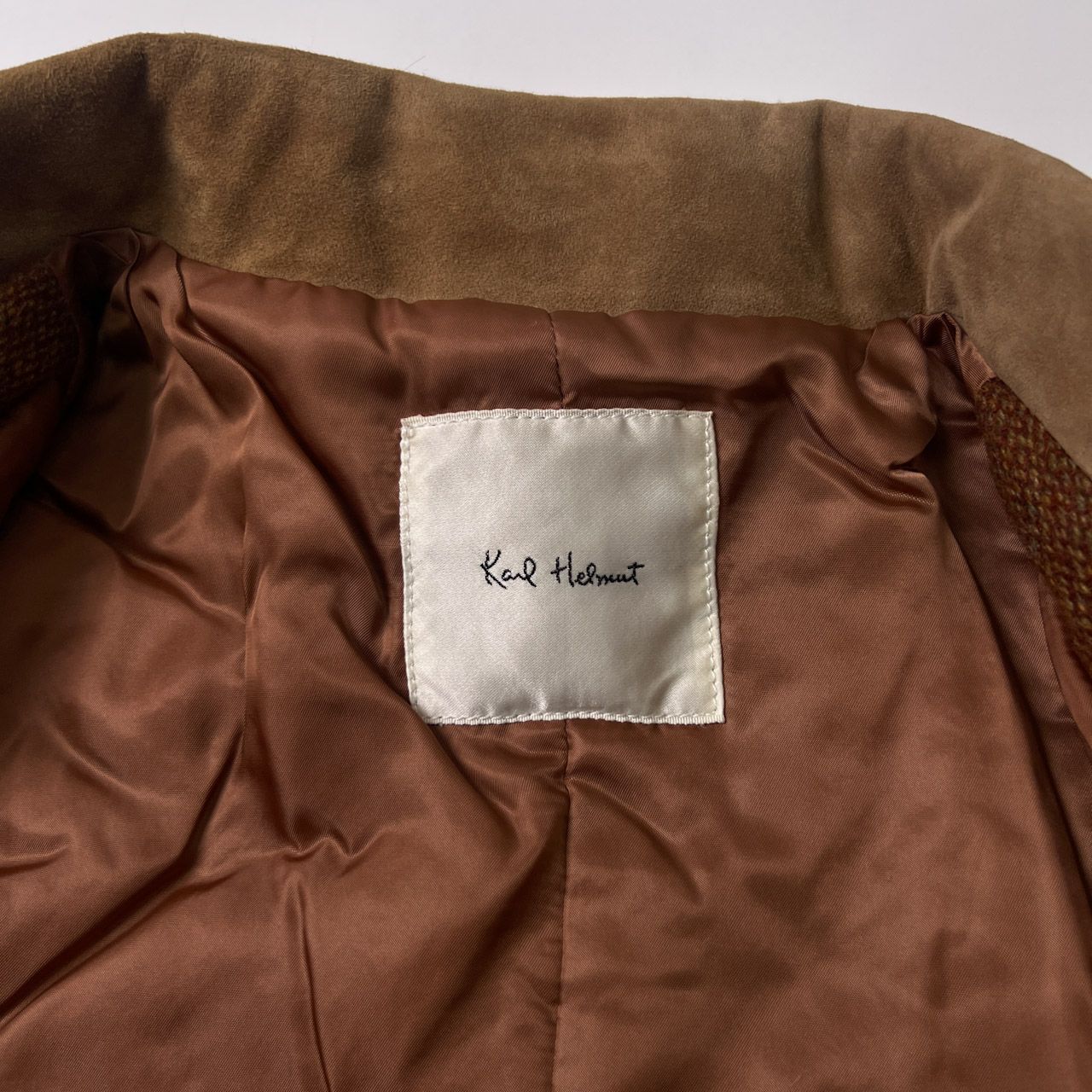 Karl Helmut カールヘルム ツイード ラムレザー切替 カバーオール