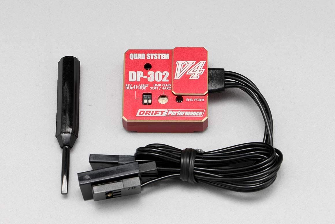 【在庫セール】ヨコモ　RCドリフトカー用ステアリングジャイロ　DP-302V4　レッド　DPP-302V4R