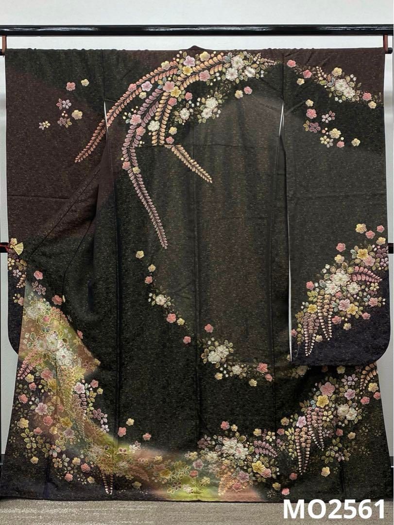 振袖 豪華 桐屋 翠山工房 金通し 金彩 絞り加工 辻が花 身丈166cm 