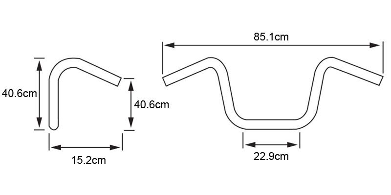 BIG TWIN PEAKS ハンドルバー グロスブラック|16インチ