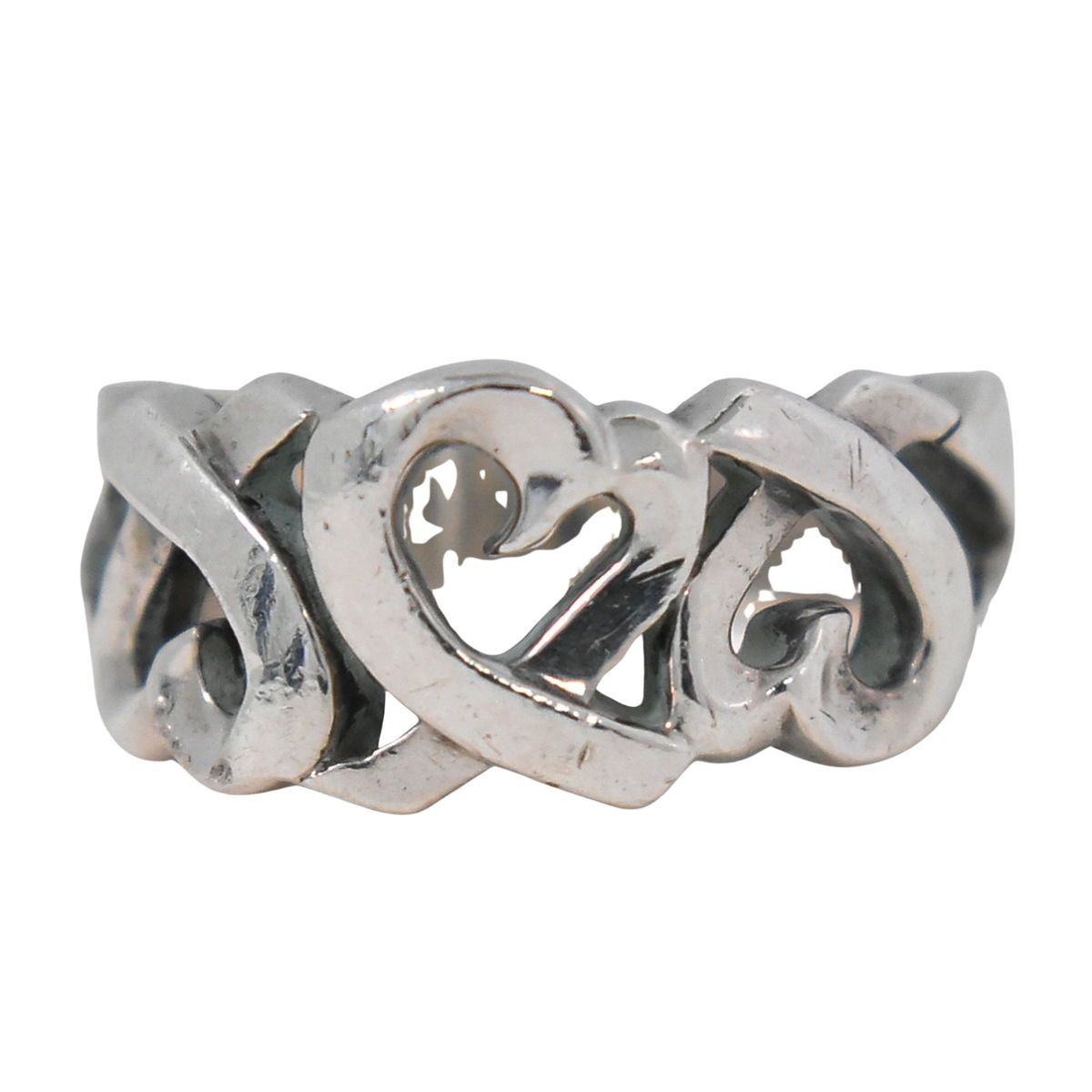 本物 ティファニー TIFFANY & Co. トリプル ラビングハート 925 リング