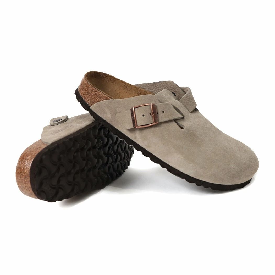 BIRKENSTOCK BOSTON SOFT FOOTBED SUEDE TAUPE Narrow ビルケンシュトック スエード メンズ レディース ウィメンズ サンダル クロッグ サボ sandal mule ベージュ ブラウン 茶色
