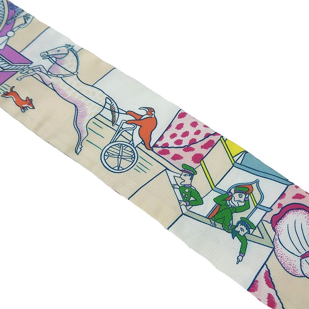 HERMES エルメス ツイリー アニマポリス シルクスカーフ 美品 HERMES エルメス ツイリー ANIMAPOLIS アニマポリス 2019秋冬