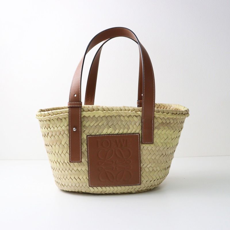 LOEWE かごバッグ ナチュラル/タン スモール ロエベ LOEWE バスケットバッグ スモール ナチュラルXタン