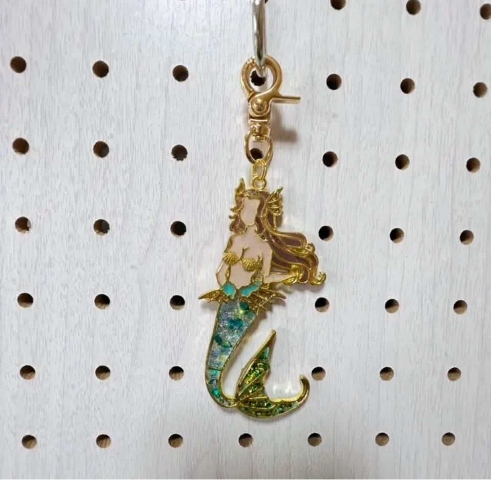 レジン ハンドメイド キーホルダー 人魚姫 リボンコネクター