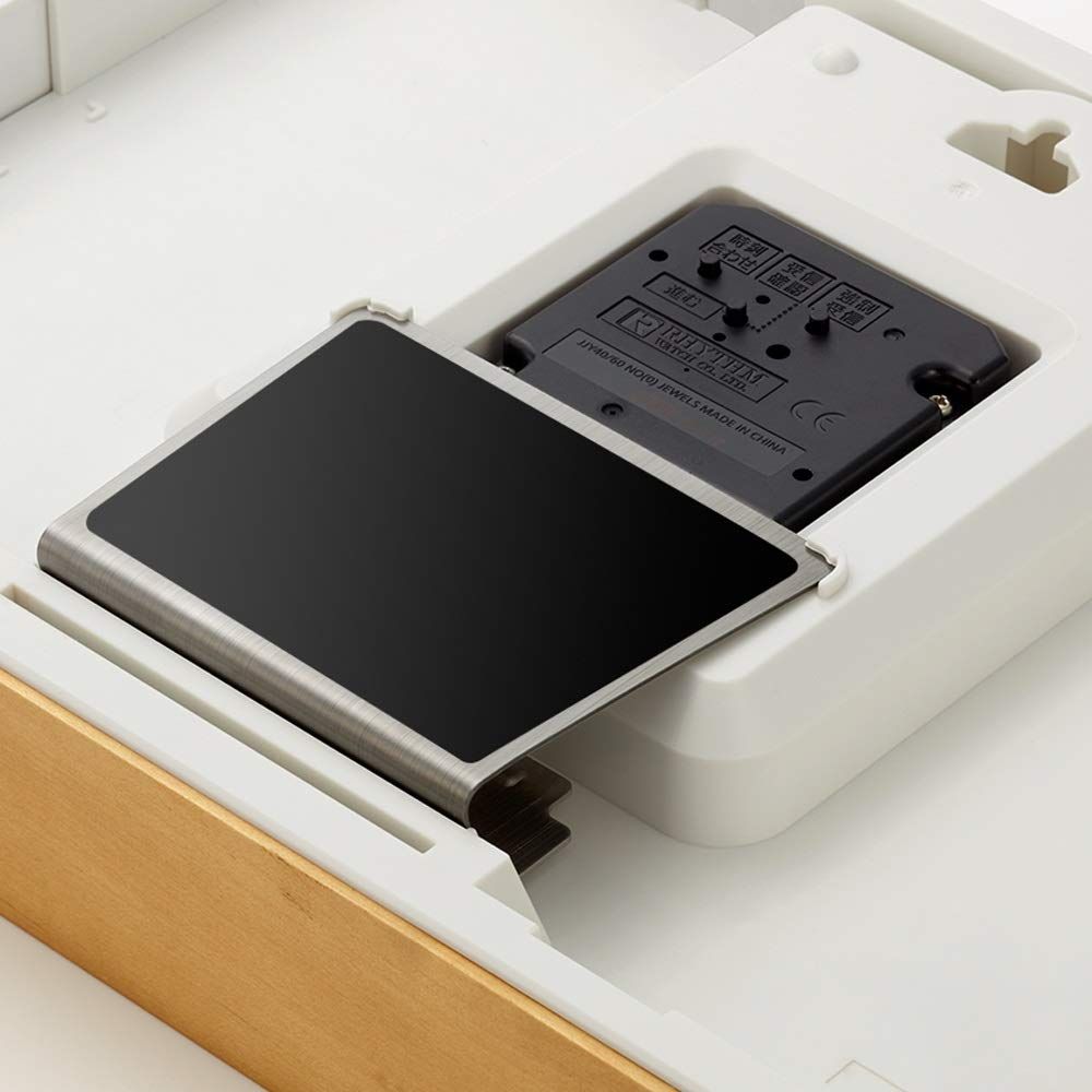 リズム RHYTHM 電波時計 掛け時計 置き時計 兼用 A4 サイズ 木枠 インテリアクロック ライトブラウン 21x29.7x5.2cm RHYTHM PLUS 8MY557SR06 NEXPOTALLINN_EU