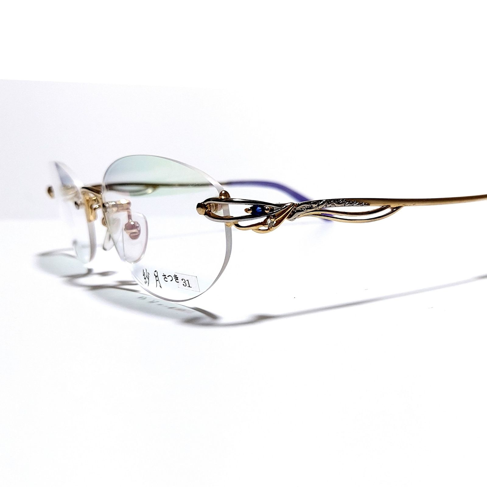 No.1752-メガネ 紗月 宝飾：サファイア【フレームのみ価格】 - メルカリ 