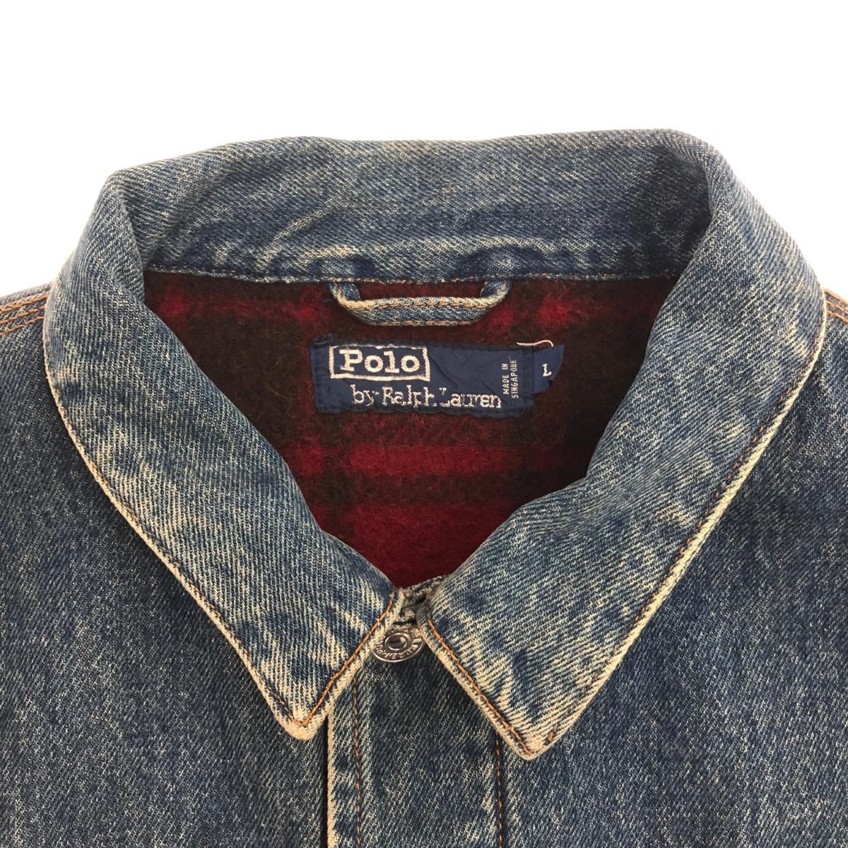 【90's】 Polo RALPH LAUREN USA製 デニムジャケット L 90's USA製 ラルフローレン デニムジャケット [Ralph Lauren