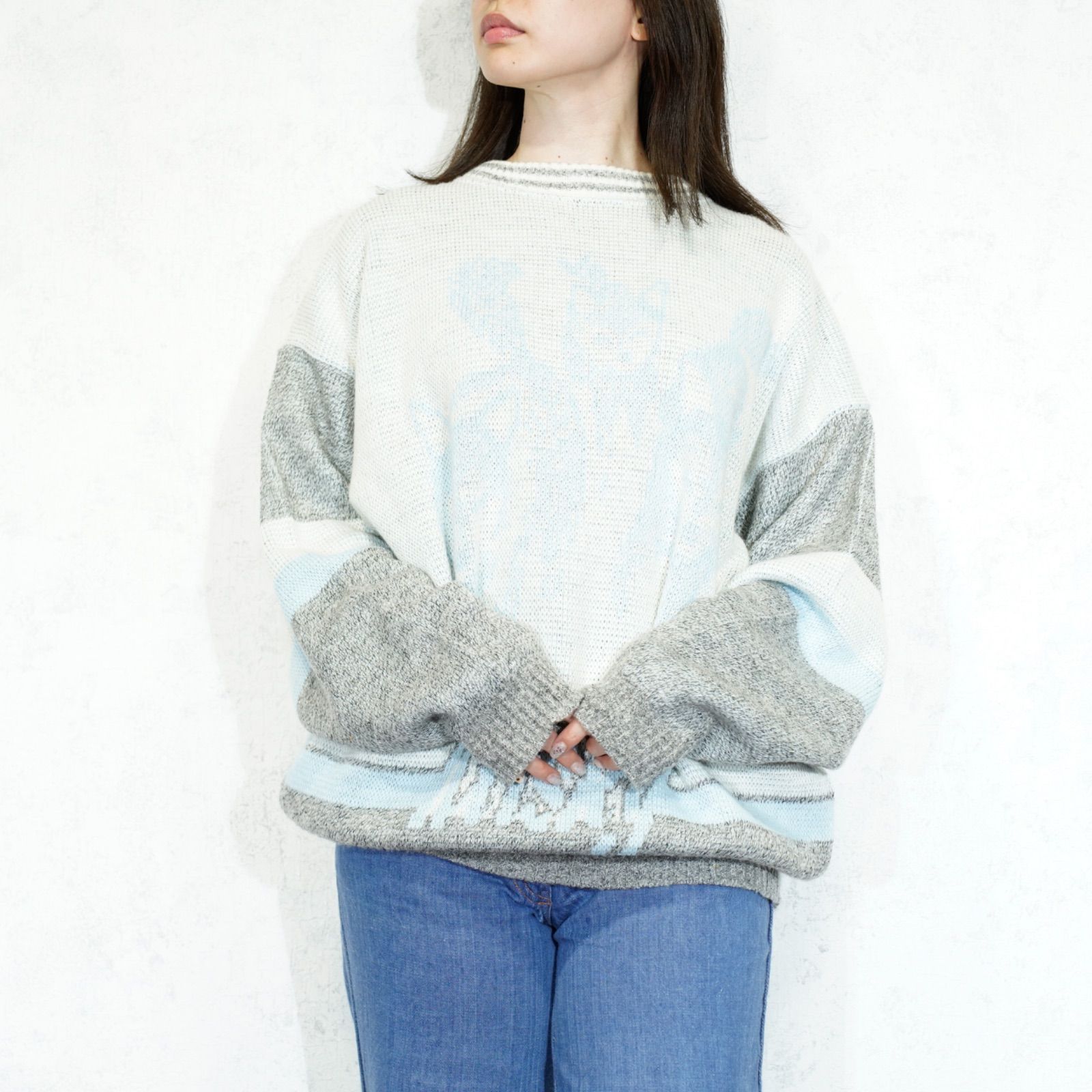 EU VINTAGE FRUIT OF THE LOOM HUSKY DESIGN KNIT MADE IN ITALY/ヨーロッパ古着ハスキーデザインニット