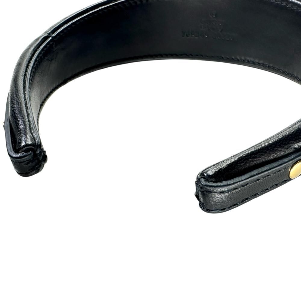 【匿名発送】　GUCCI レザー カチューシャ　ブラック GUCCI/グッチ】ロゴカチューシャ その他ファッション雑貨 レザー