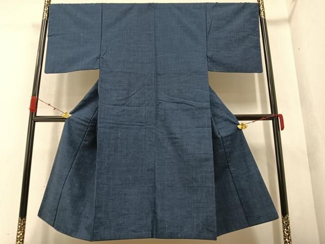 平和屋着物○男性 紬 アンサンブル 藍鉄色 正絹 逸品 未使用 CAAT6979vf