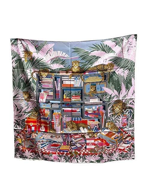 新古品 HERMES エルメス 小物 カレ90 ダブルフェイス 12頭のレオパード スカーフ レディース＿S26＿セルモアから ＿s-0577-r26