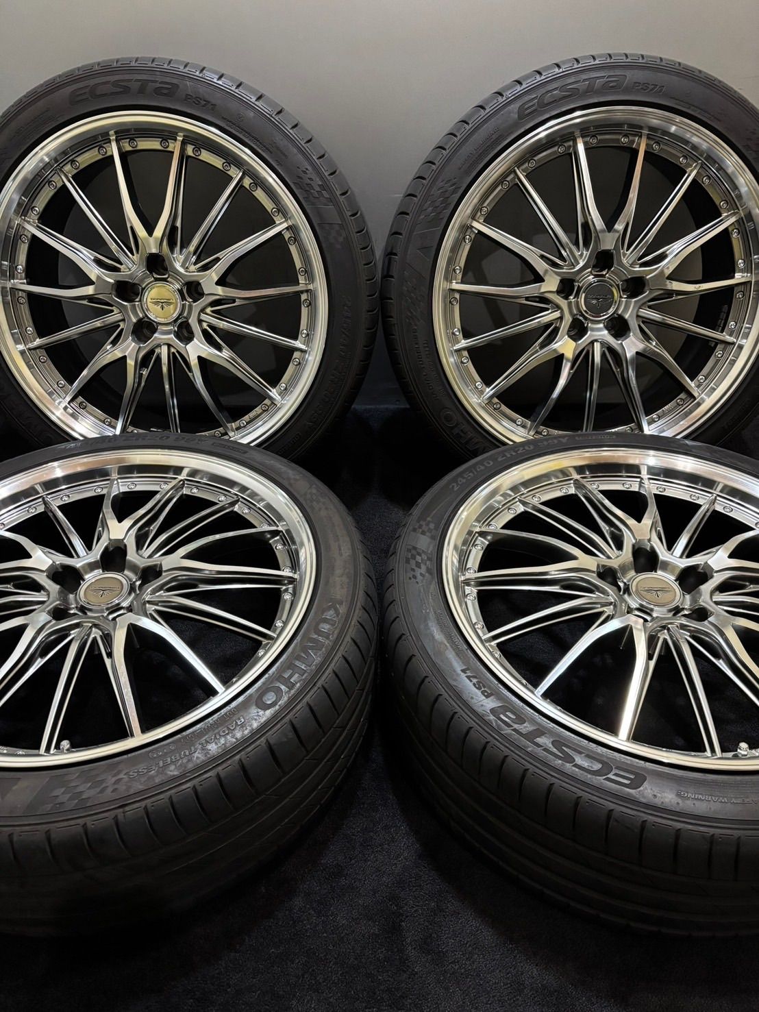 245|40ZR20 KUMHO|ECSTA PS71 22年製 DORFREN 20インチ 8.5J 35 114.3 5H 夏タイヤ 4本 アルファード ヴェルファイア 南4-K398