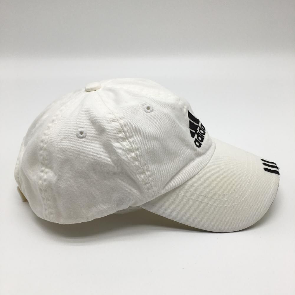 アディダス キャップ 白×黒 ロゴ刺しゅう フリー(57-59cm) ゴルフウェア adidas