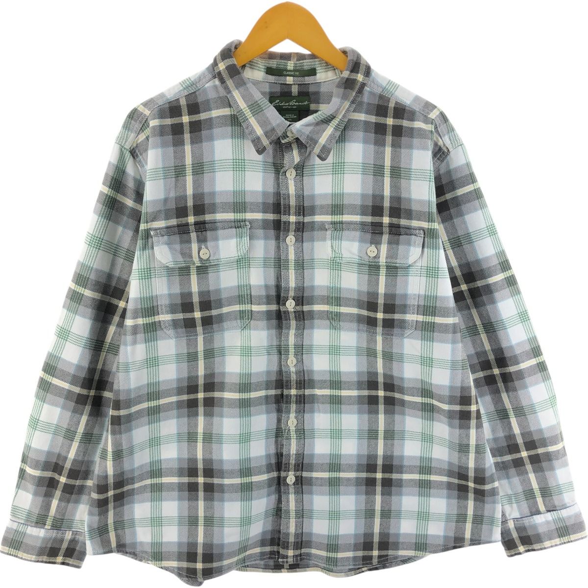 古着 エディーバウアー Eddie Bauer CLASSIC FIT 長袖 ヘビーネルチェックシャツ メンズXXL相当/eaa524978