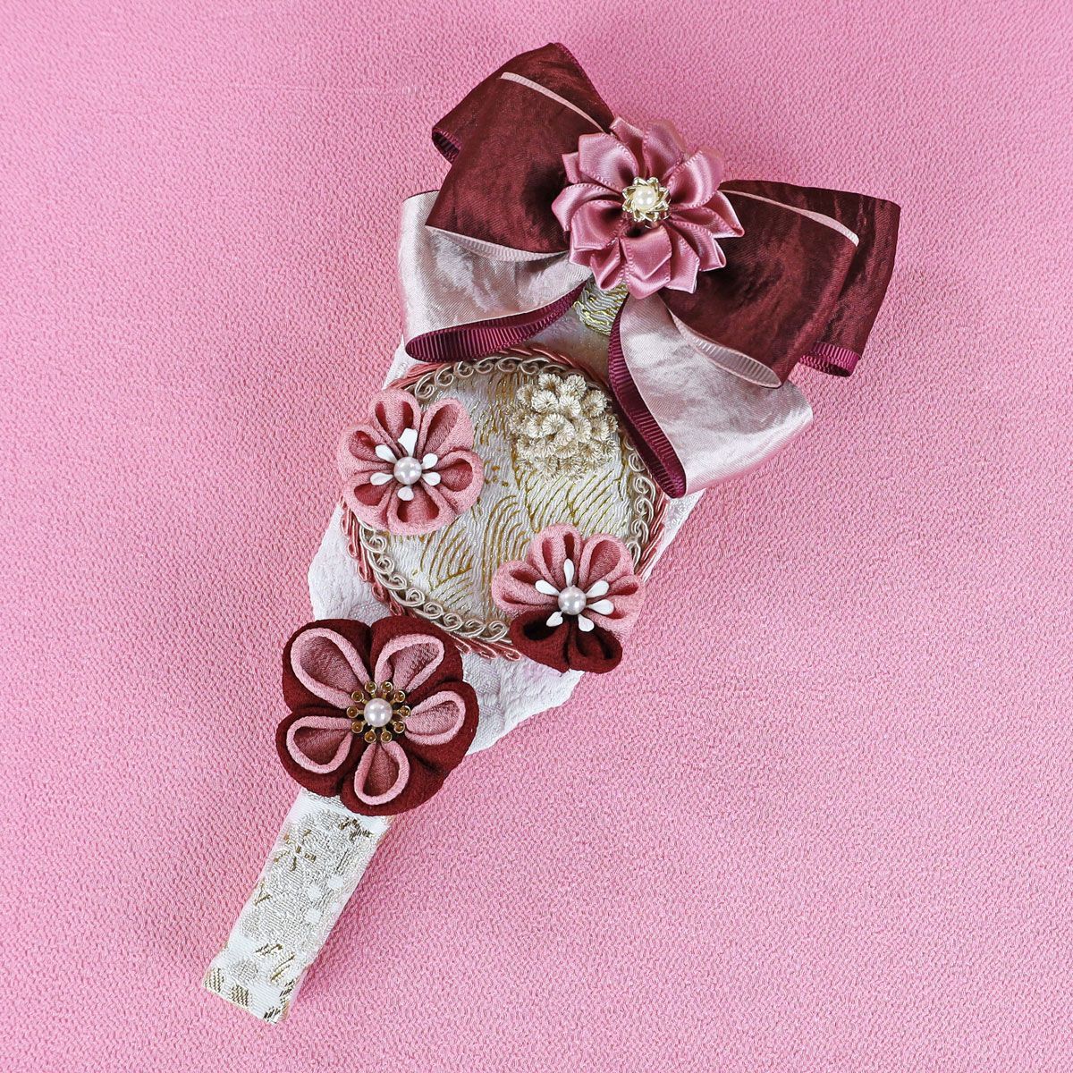 羽子板飾り 羽子板 かわいい 羽子板7号 ピンク羽子板 華*花