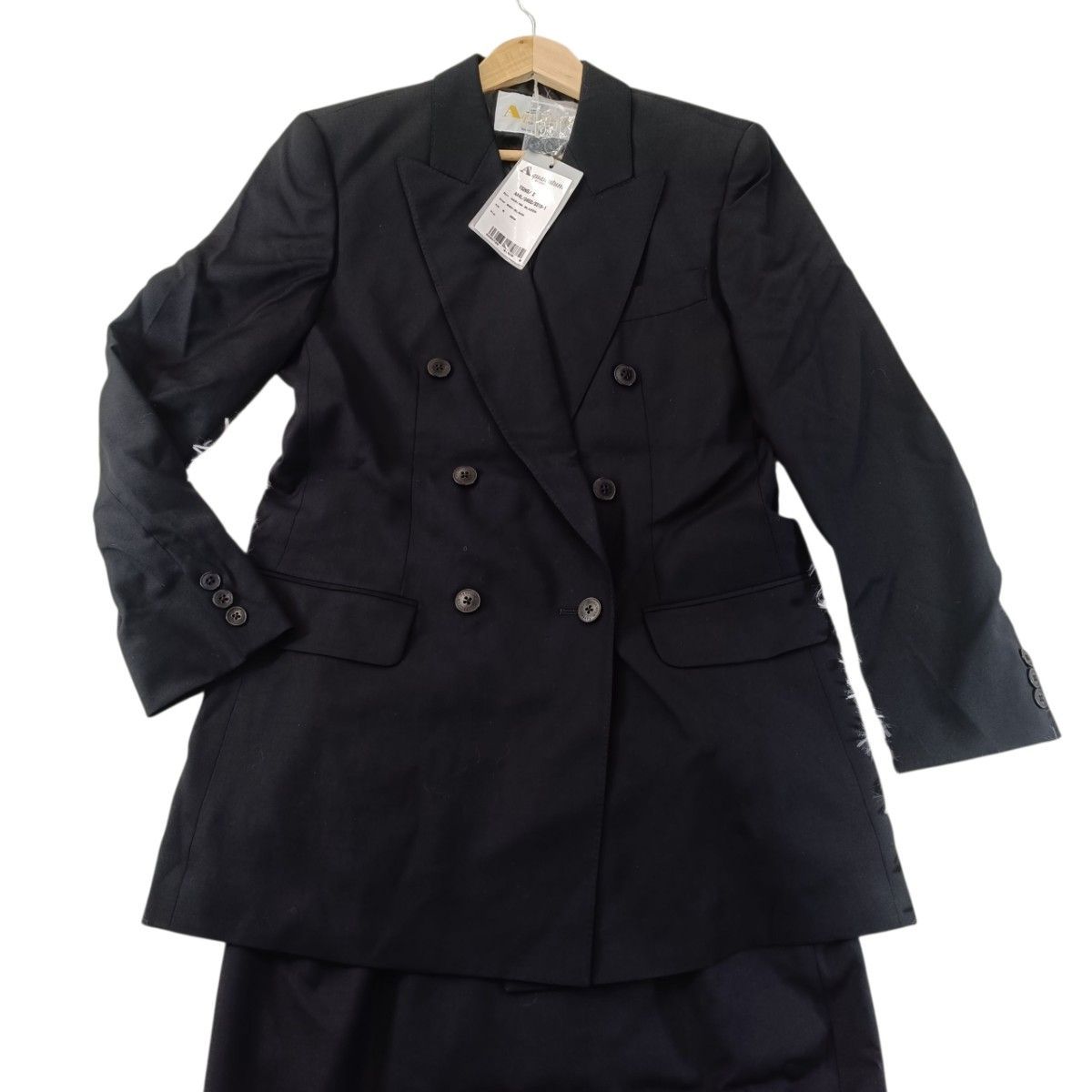 タグ付き Aquascutum ダブルジャケット＆スカートセットアップ スカート 英国製 スーツ アクアスキュータム