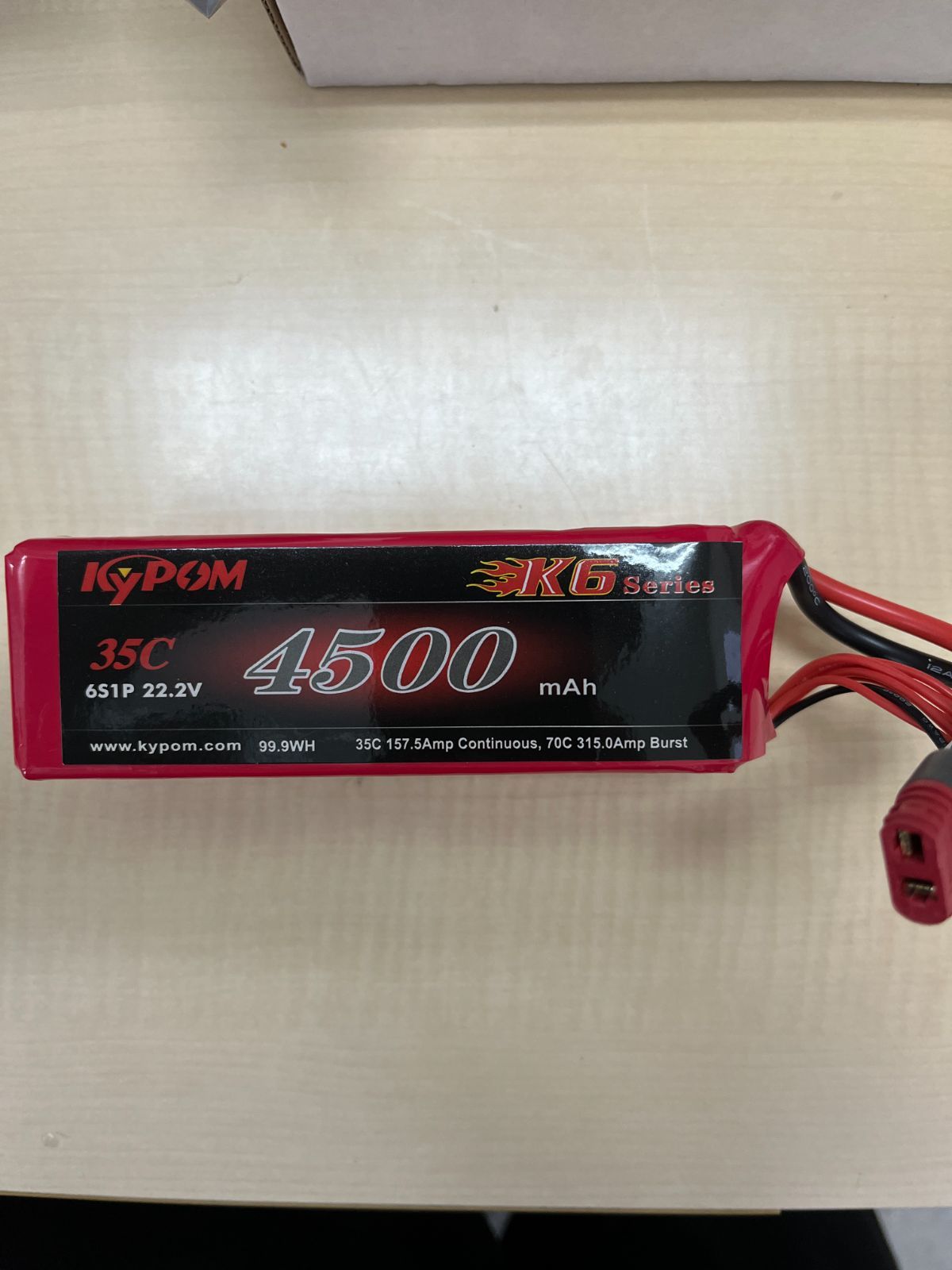 キーポン KYPOM リポバッテリー 6セル K6 22.2V4500mAh 35C (KT4500/35-6S)