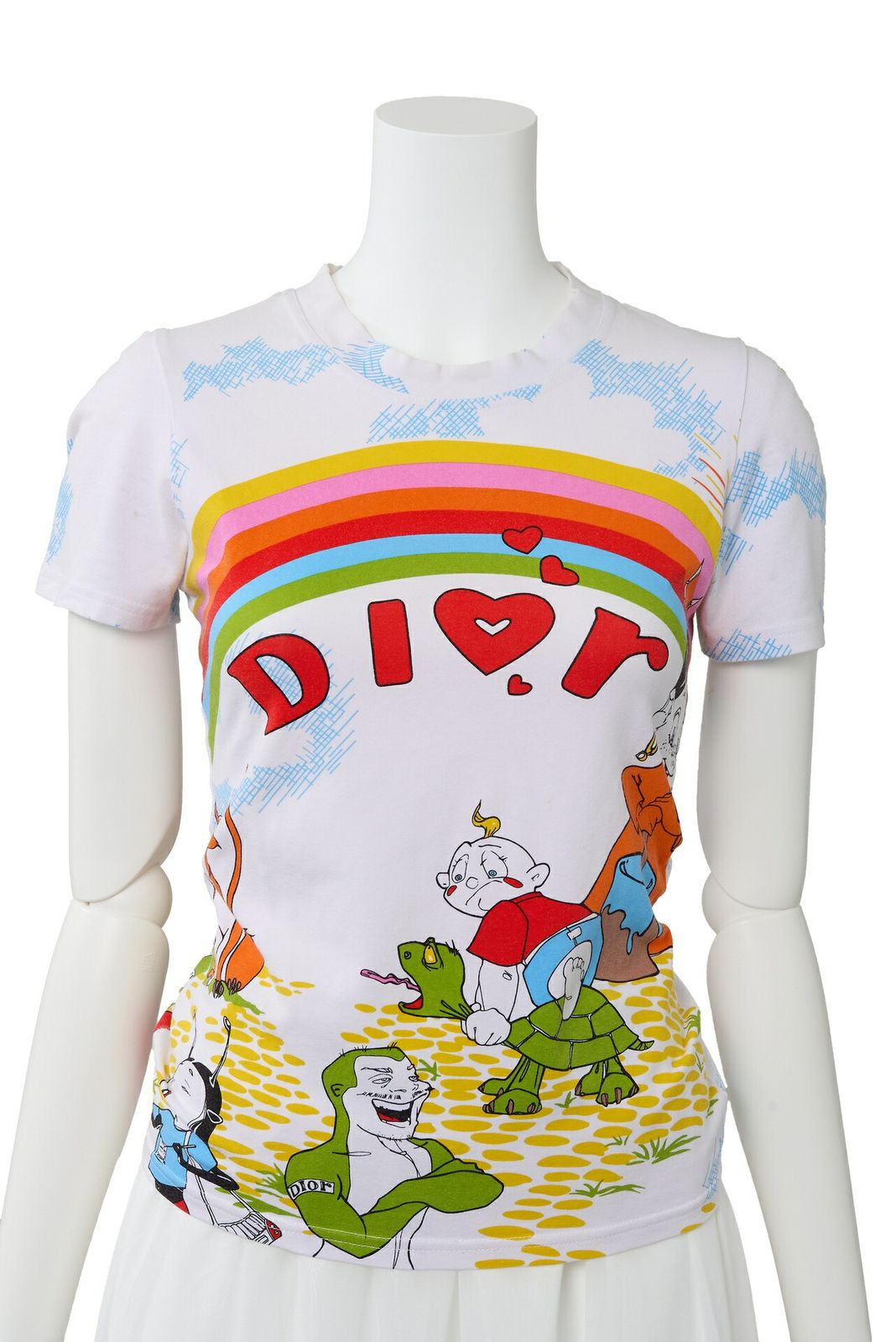 クリスチャンディオール カットソー ホワイト 38 ガリアーノ期 返品可】Dior ディオール ガリアーノ Tシャツ 半袖 カットソー