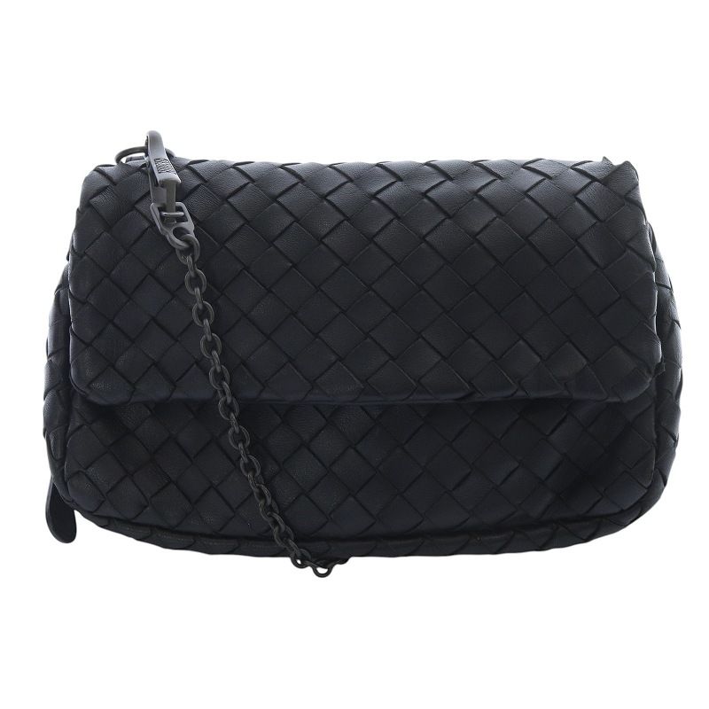 ボッテガヴェネタ BOTTEGA VENETA イントレチャート チェーン ショルダーバッグ 黒