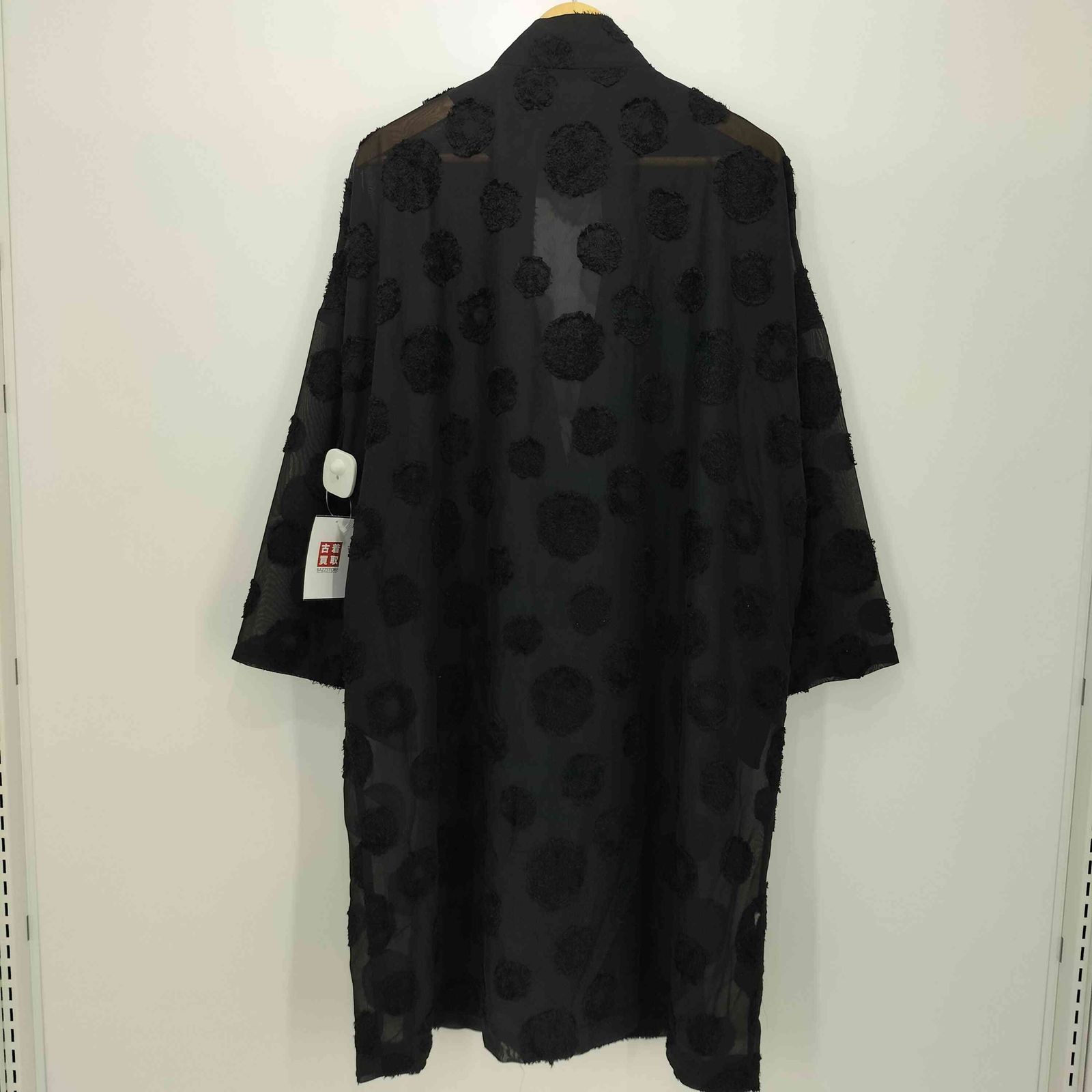 otama✨ 新品タグ付 パドカレ✳️ロングシアーカーディガン【36】黒 アンティカパターントルソ antiqua patterntorso ドット柄