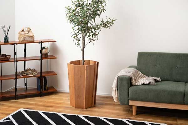 のウッドプランターカバーＬ 八角形デザイン