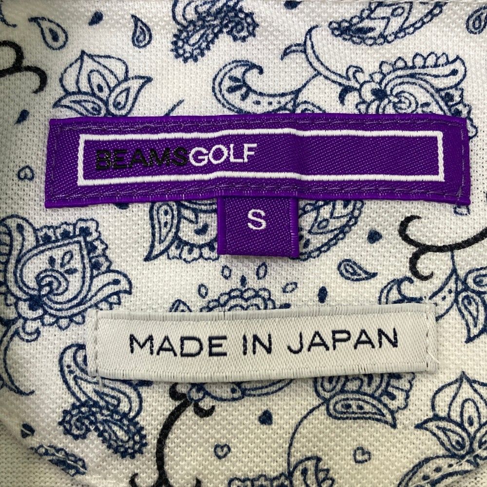 サイズ：S BEAMS GOLF ビームスゴルフ  モックネック 半袖 Tシャツ 総柄 ホワイト系 [240101264113]# ゴルフウェア レディース ストスト