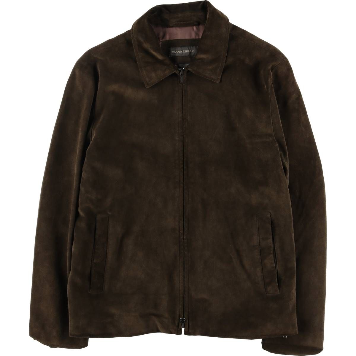 古着 バナナリパブリック BANANA REPUBLIC スイングトップタイプ スエードレザージャケット メンズM相当|eaa539886