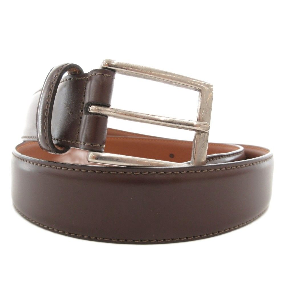 ブルックスブラザーズ BROOKS BROTHERS レザーベルト 32 茶 ブラウン