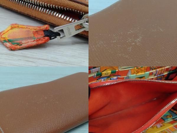 エルメス HERMES □R S1 アザップシルクイン 茶 財布 ライトブラウン NICORILABO_COM