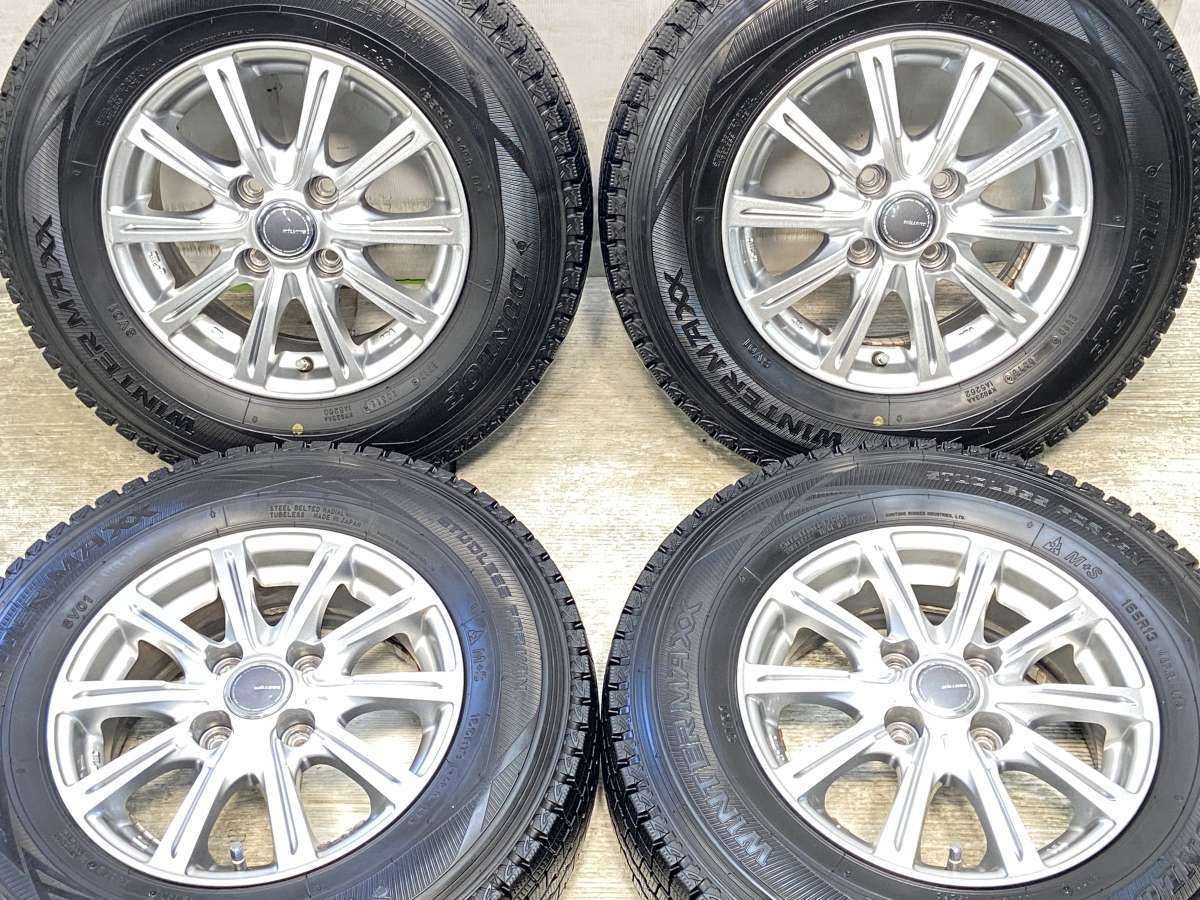 165R13 6PR ダンロップ ウィンターマックス SV01 MILLOUS 13x5.0 35 100-4穴 タイヤ スタッドレスタイヤ ホイールセット 4本セット w13250424024