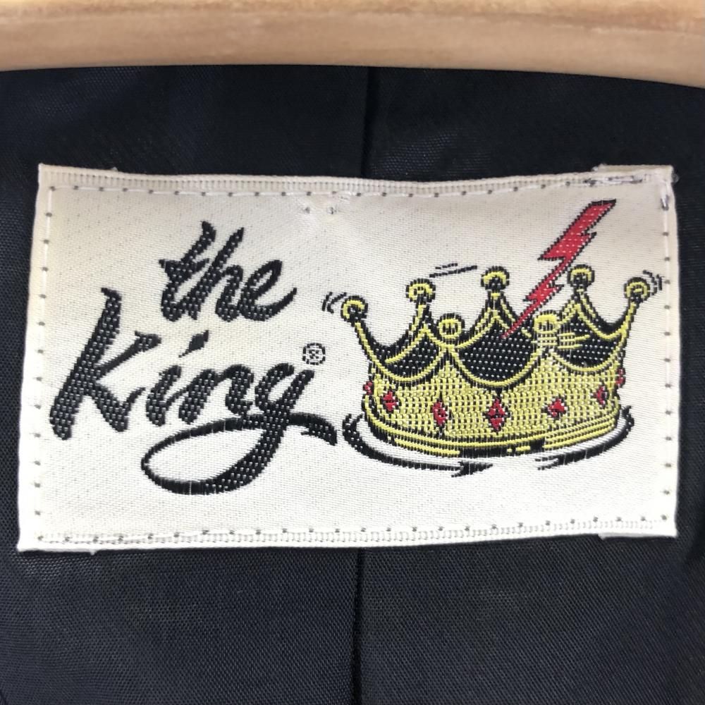 中古】THE KING かすり柄 3Bハーフコート サイズLL グレー ザ・キング 