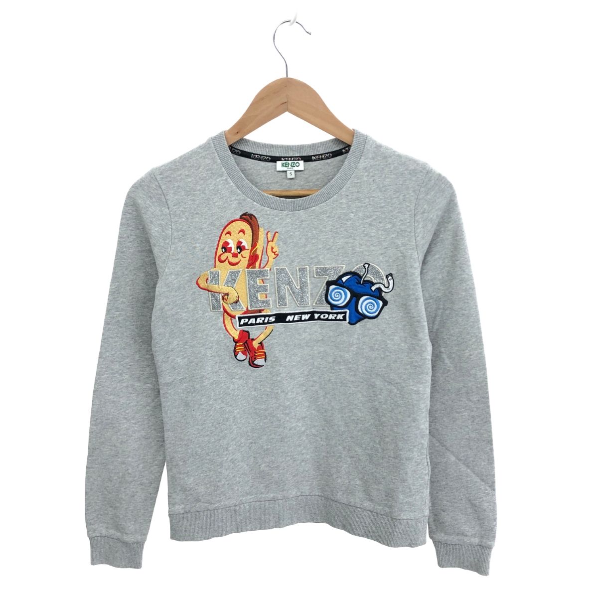 KENZO ケンゾー ホットドック スウェット サイズ:S グレー レディース 