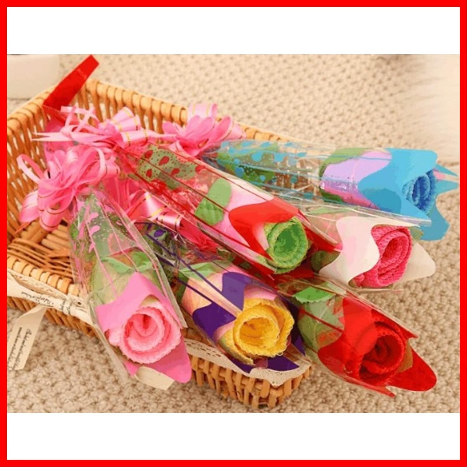 商品 ハンカチ 女性 花束 ギフト おしゃれ プチギフト 個包装 退職 花 タオルハンカチ バラ ミニタオル 10本 Smile Pbwa