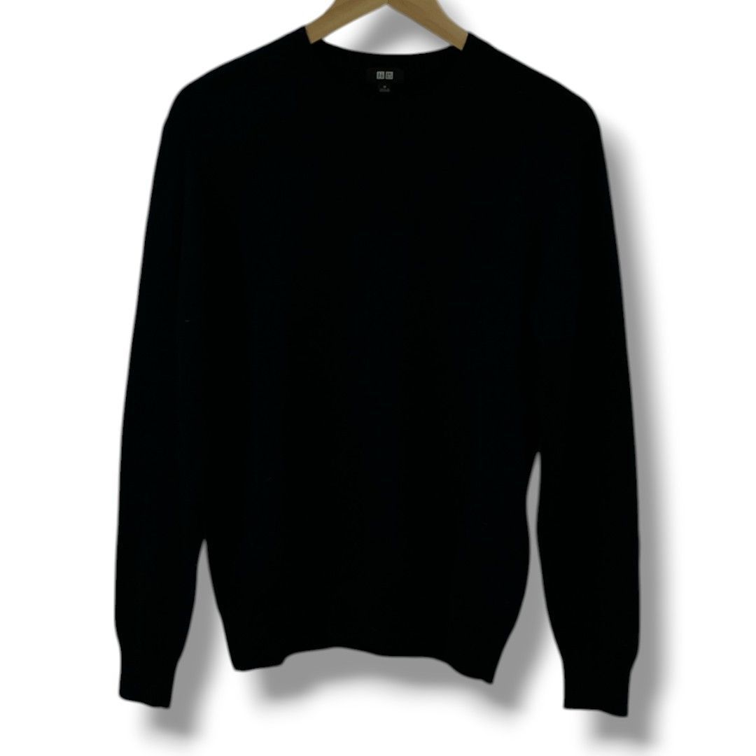 UNIQLO ユニクロ カシミヤクルーネックセーター(長袖) 紺 ネイビー 