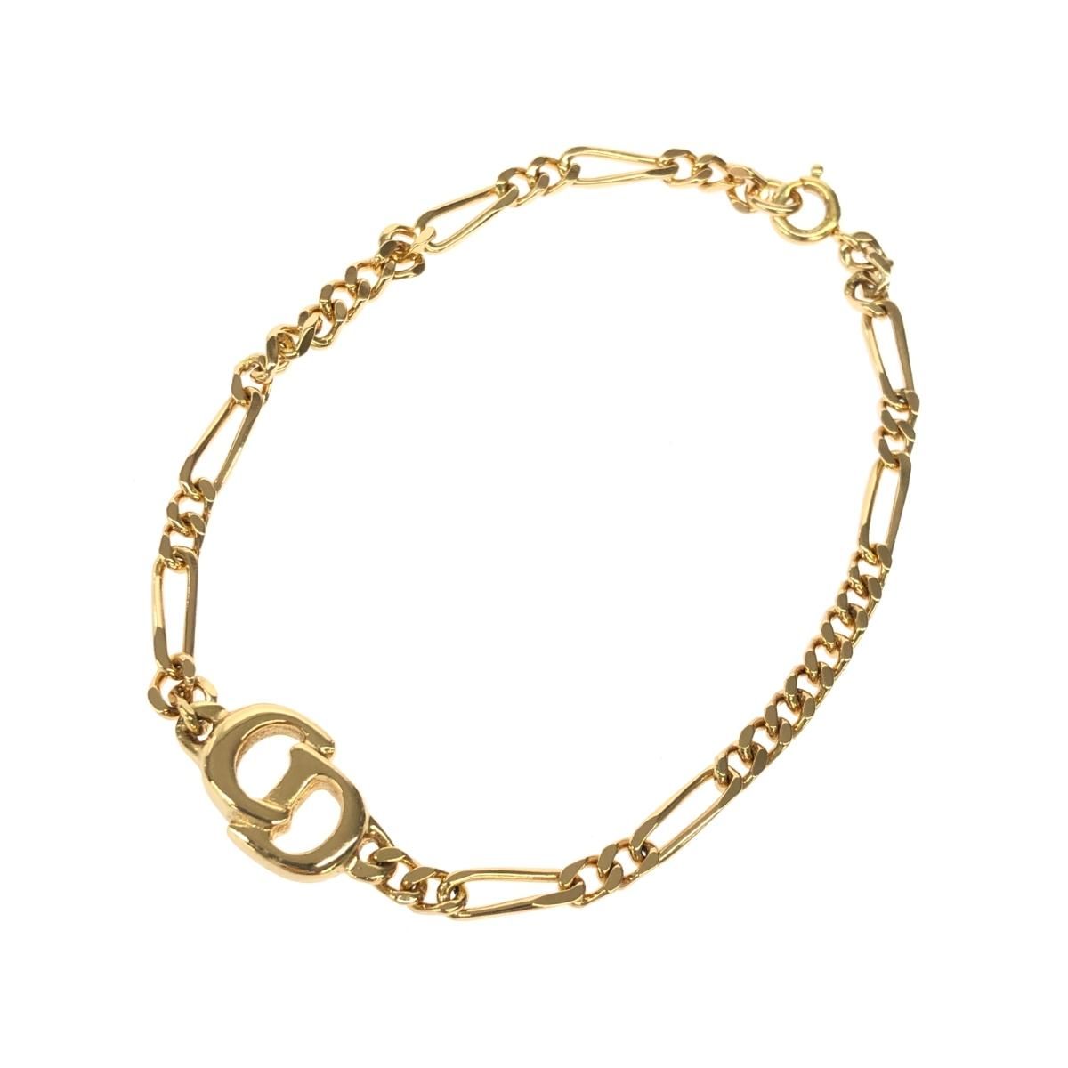 良好 Christian Dior クリスチャンディオール ヴィンテージ ブレスレット ゴールド GP レディース CDロゴ 240001145540