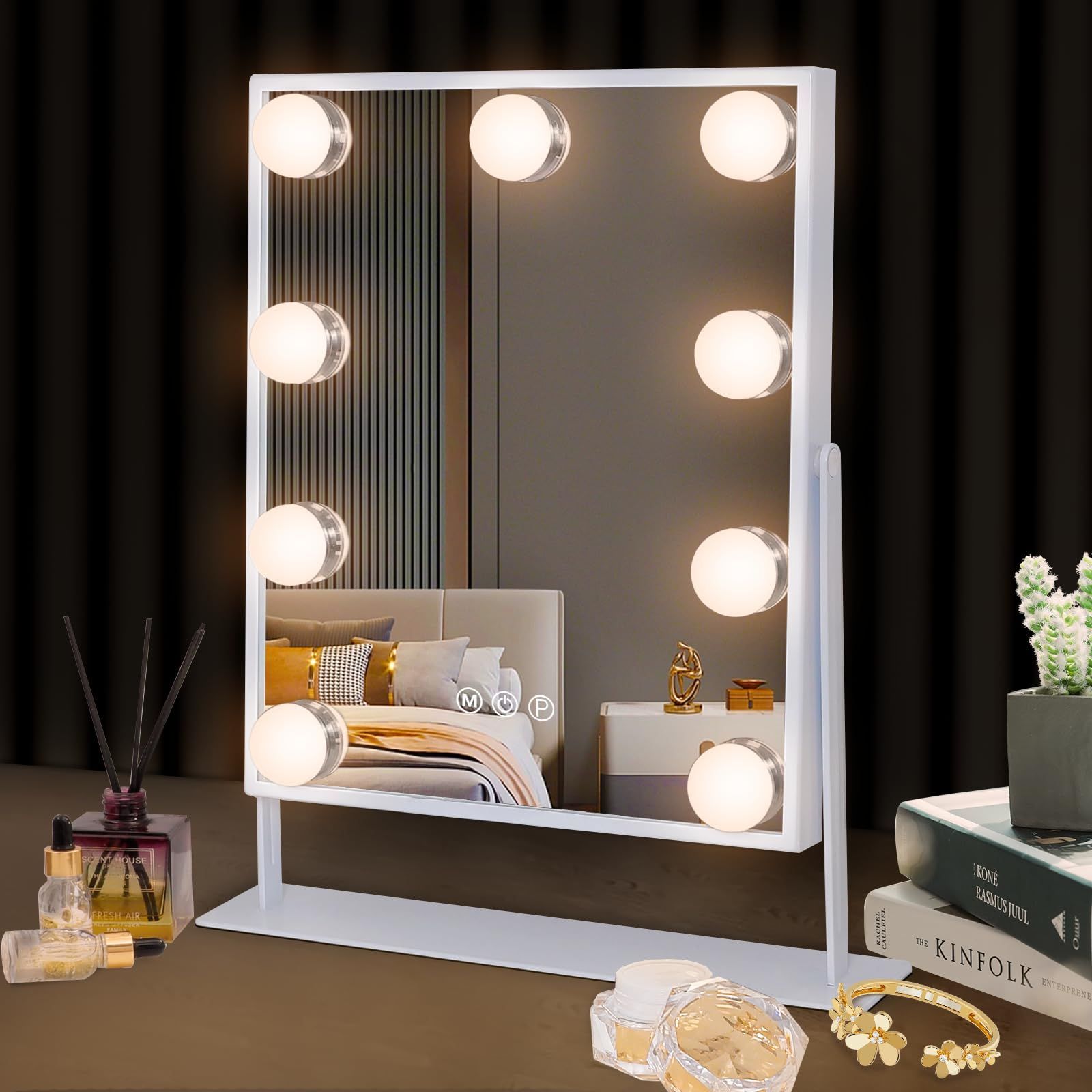 IKEA 女優ミラー ライト付 鏡 - 家具