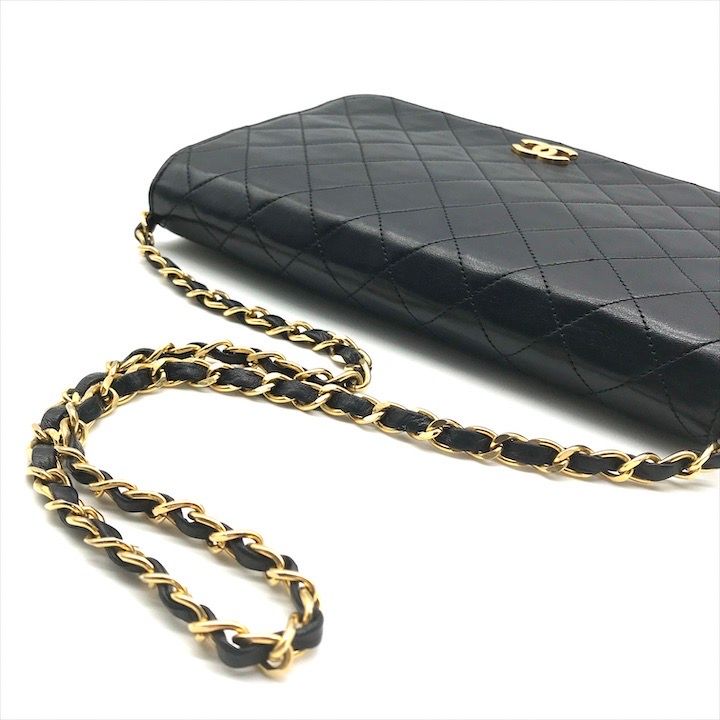美品 CHANEL シャネル ココマーク マトラッセ ラムスキン プッシュロック チェーン ショルダー バッグ ブラック a3586 CHANEL - 美品 CHANEL シャネル ココマーク マトラッセ ラムスキン