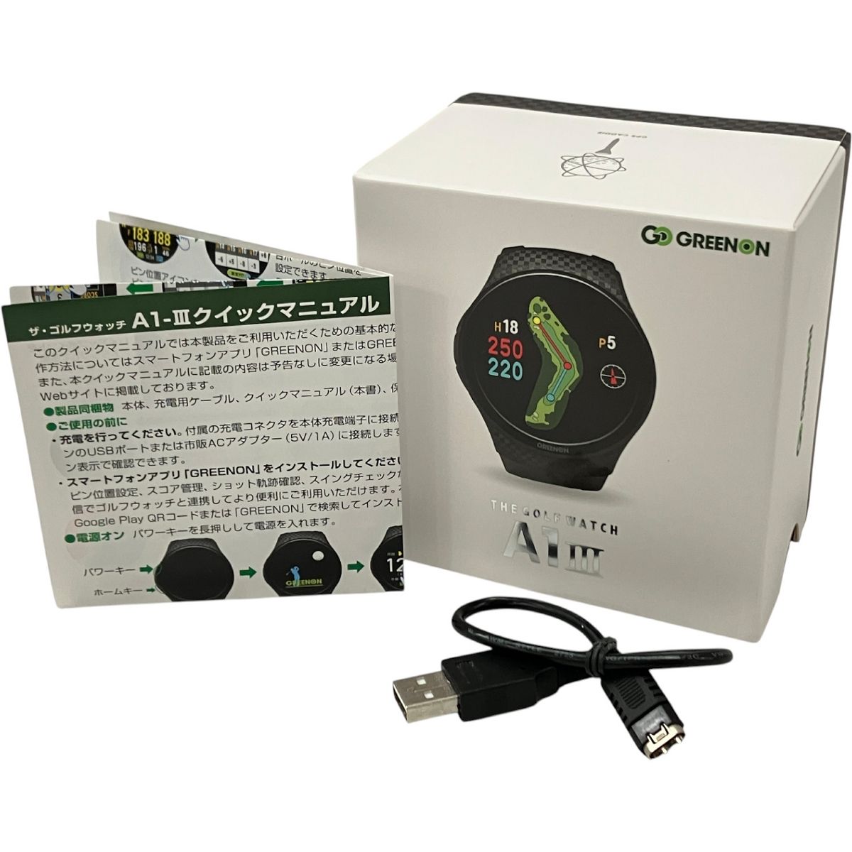 GREEN ON A1 III G019 ゴルフウォッチ ゴルフ用品 中古