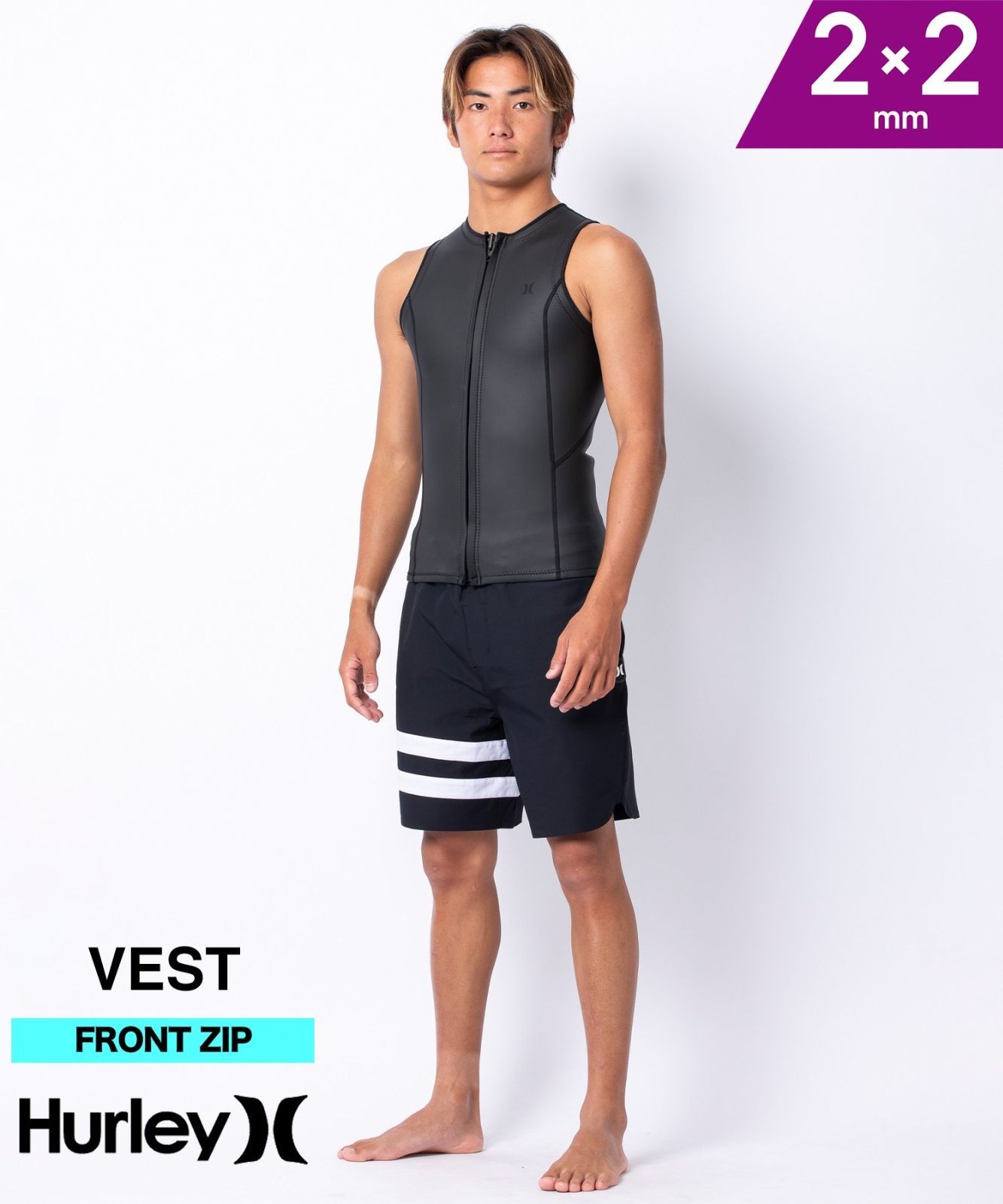 ムラスポOUTLET Hurley ハーレー ICON 2 mm VEST メンズ ウェットスーツ ベスト ラバー サーフィン ムラサキスポーツ OUTLET アウトレット