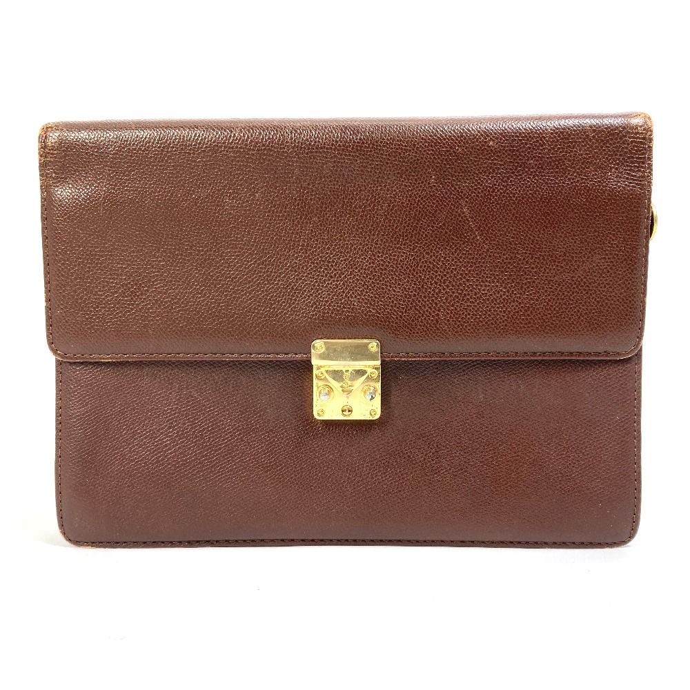 【希少】イヴサンローラン　クラッチバッグ　ゴールド金具　ヴィンテージ　レア Yves Saint Laurent イブサンローラン YSLロゴ クラッチバッグ
