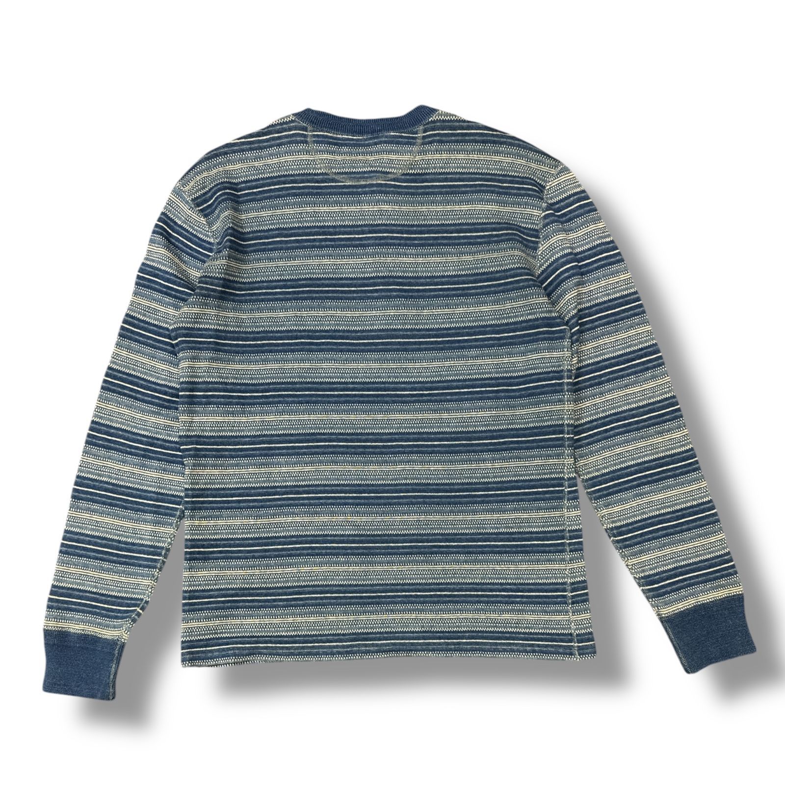 RRL  ヘンリーシャツ インディゴ ストライプ ジャカード RRL (ダブルアールエル) インディゴ ストライプド ジャカード
