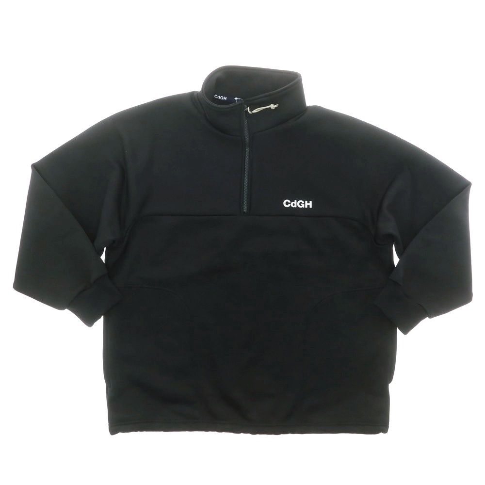 コムデギャルソンオム COMME des GARCONS HOMME ポリエステル スタンドカラー ハーフジップ プルオーバー ブラック サイズL メンズ