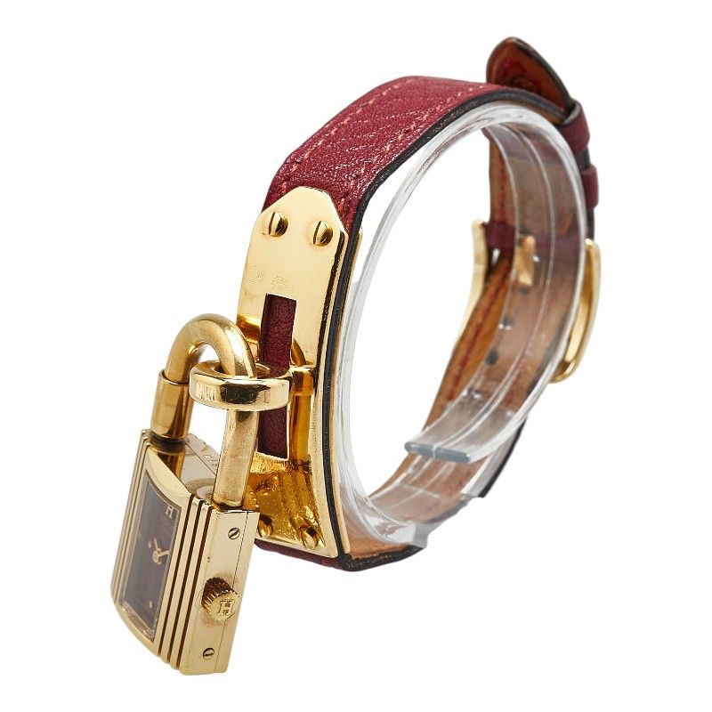 稼動品☆HERMES ケリーウォッチ☆ゴールド/レッド