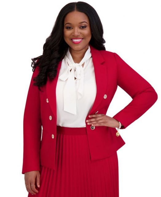 【送料無料】 カスパール レディース ジャケット・ブルゾン アウター Women's Faux Double-Breasted Blazer Regular & Plus Sizes Crimson