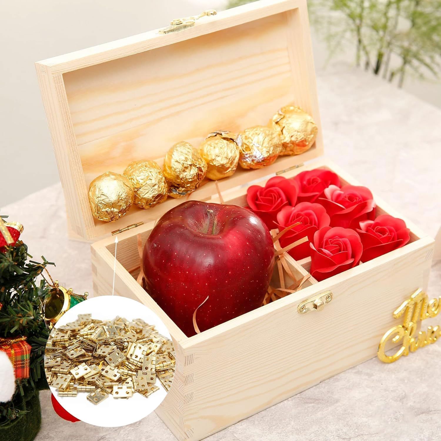 木箱用のヒンジ ヒンジ 4穴 金具 ドア用金物 ネジ付き 手作り 50個