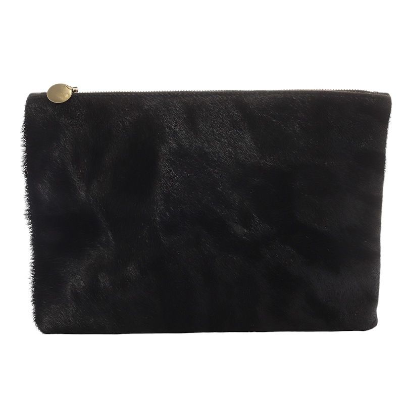 クレアヴィヴィエ クラッチバッグ セカンドバッグ ハラコ 黒