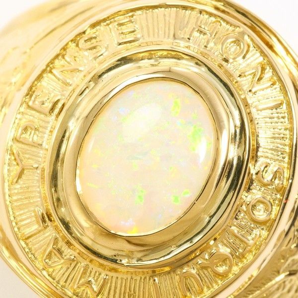 K18YG リング ring 指輪 17号 オパール カード鑑別書 総重量約10.6g