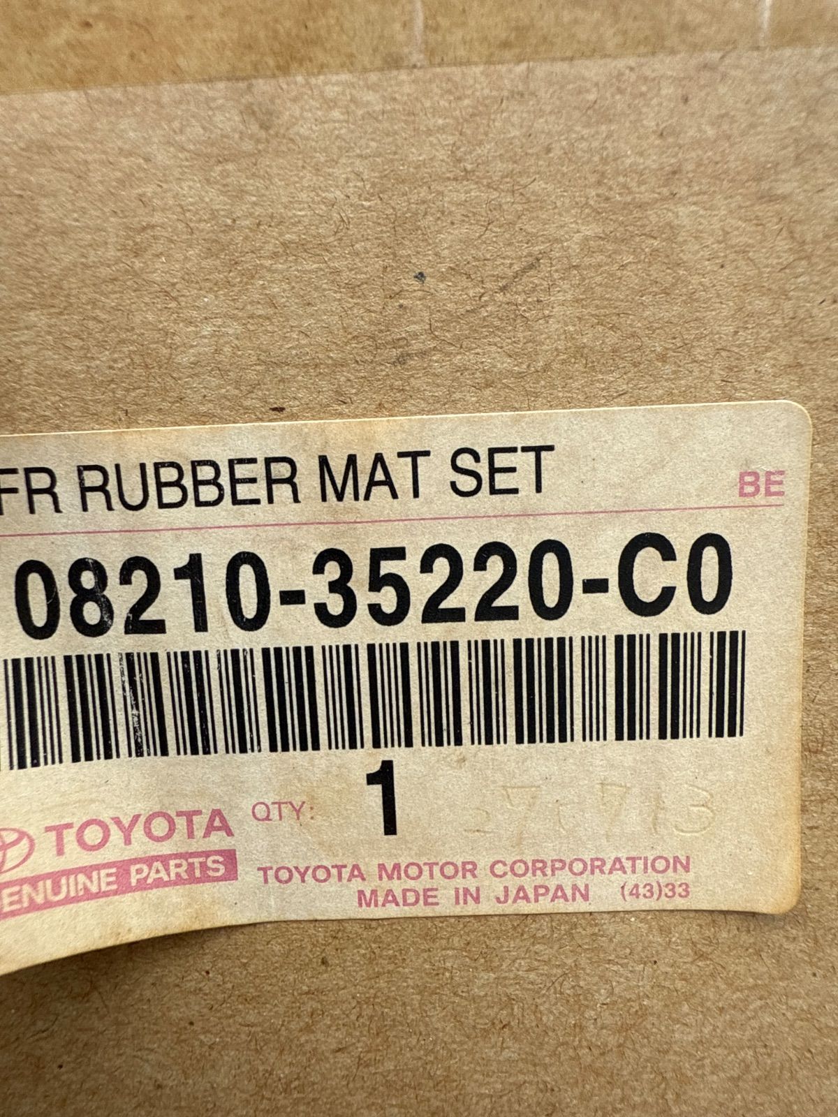 fjクルーザー 純正ラバーマット BRIGHTFACE_UK